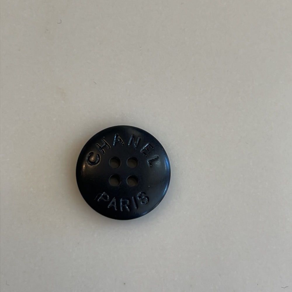 Chanel Black “Chanel Paris” Round Plastic Button